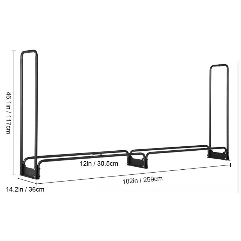 12.7FT Outdoor Firewood Rack with Cover Heavy Duty Firewood Holder - The Grand Bazaar of Australia