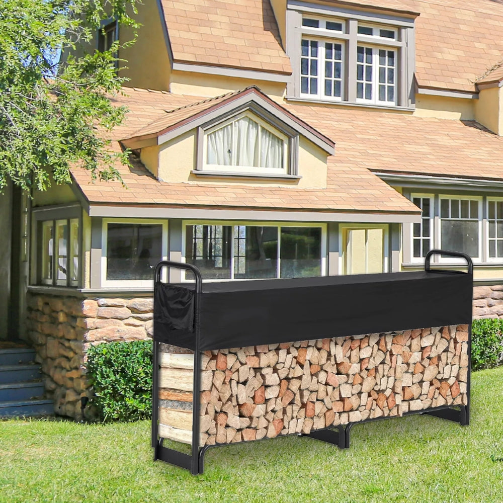 12.7FT Outdoor Firewood Rack with Cover Heavy Duty Firewood Holder - The Grand Bazaar of Australia