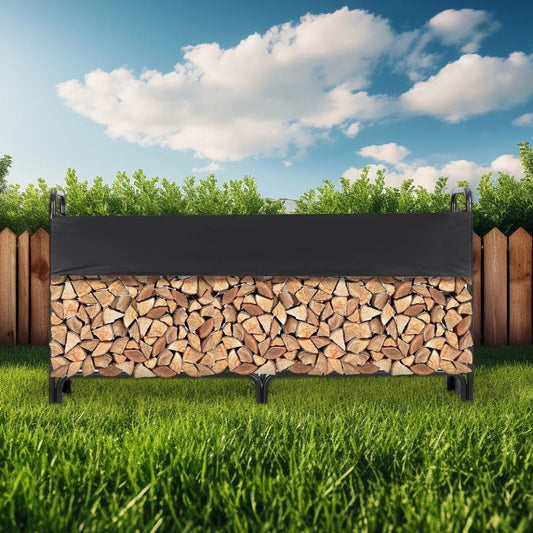 12.7FT Outdoor Firewood Rack with Cover Heavy Duty Firewood Holder - The Grand Bazaar of Australia