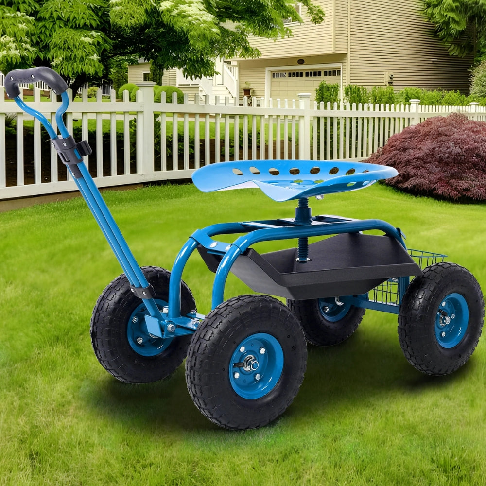 Garden Cart Rolling Workseat with Wheels Gardening Stool for Planting - The Grand Bazaar of Australia