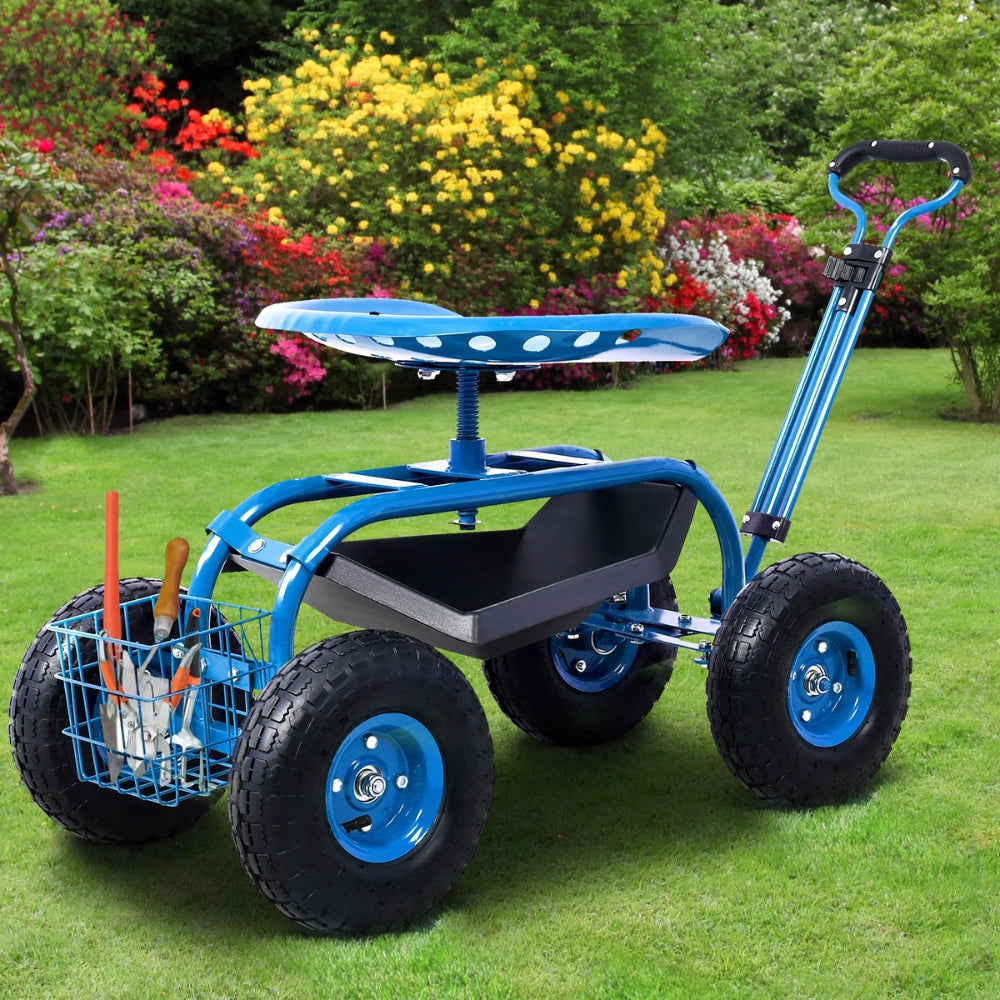 Garden Cart Rolling Workseat with Wheels Gardening Stool for Planting - The Grand Bazaar of Australia