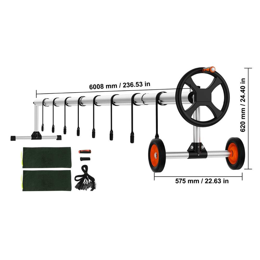 Pool Cover Reel Solar Inground Cover Aluminum Reel Set with Sandbags - The Grand Bazaar of Australia