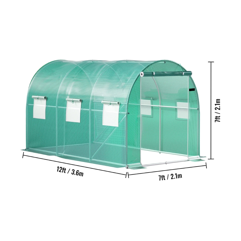 Walk-in Tunnel Greenhouse Galvanized Frame & Waterproof Cover - The Grand Bazaar of Australia