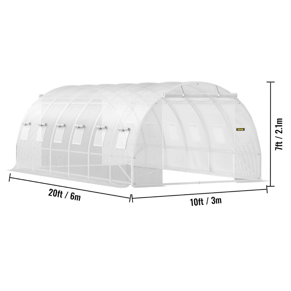 Walk-in Tunnel Greenhouse Galvanized Frame & Waterproof Cover - The Grand Bazaar of Australia