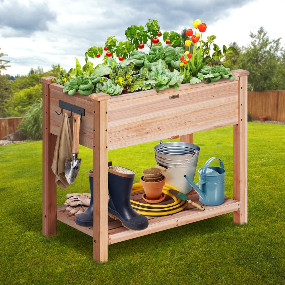 Wooden Raised Garden Bed Planter Box Elevated Floor with Whole Kit and Drainage System - The Grand Bazaar of Australia
