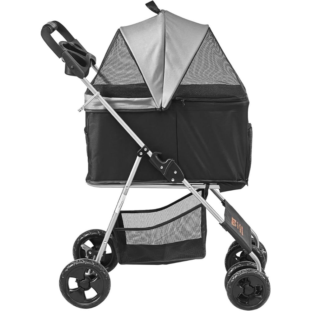 Pet Stroller with Brakes Storage Basket and Cup Holder - The Grand Bazaar of Australia