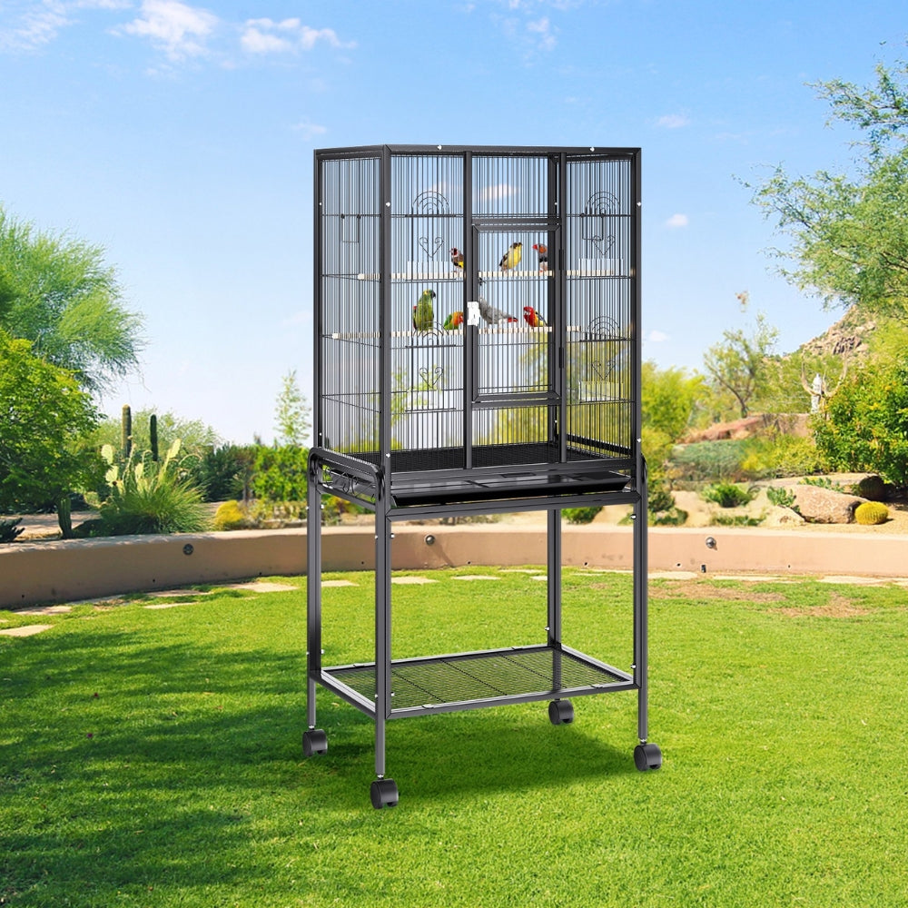 Premium Standing Bird Cage with Rolling Stand Durable Carbon Steel Design - The Grand Bazaar of Australia