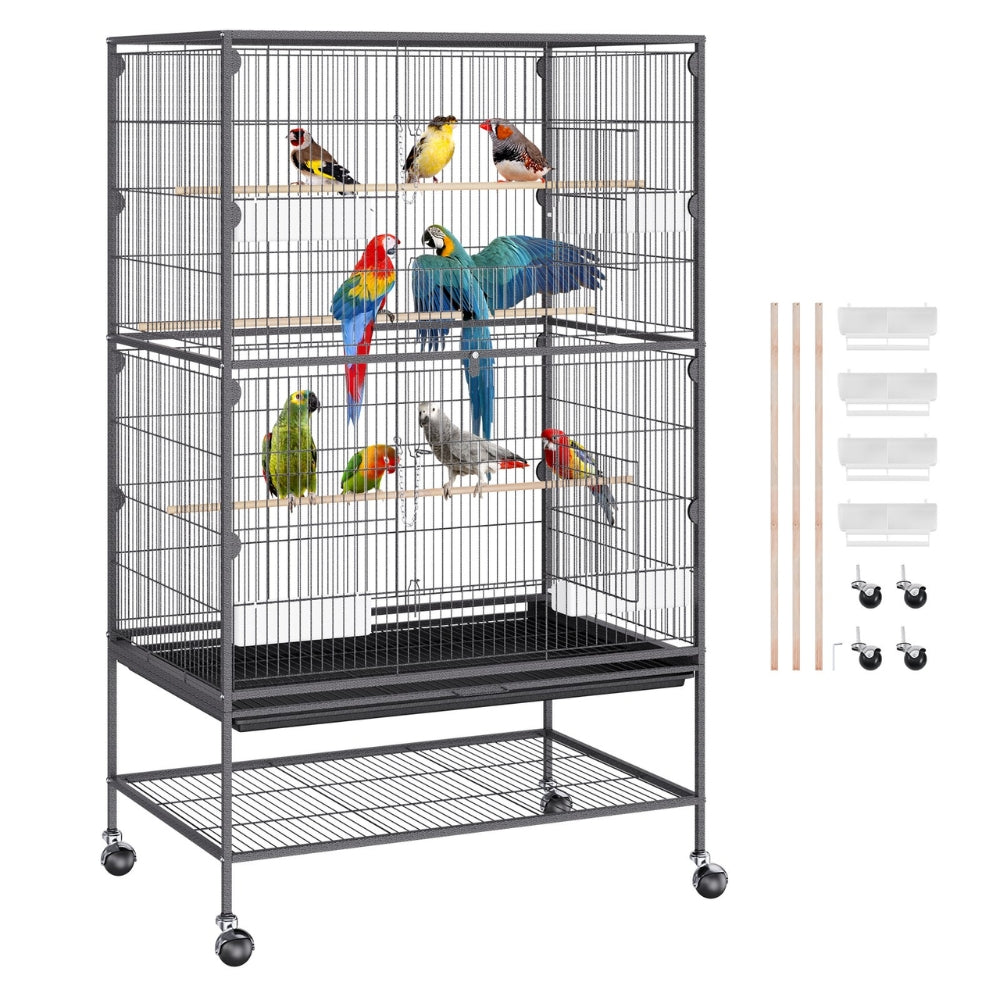 Premium Standing Bird Cage with Rolling Stand Durable Carbon Steel Design - The Grand Bazaar of Australia
