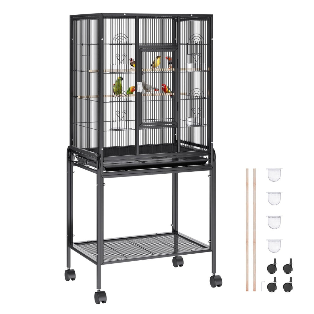 Premium Standing Bird Cage with Rolling Stand Durable Carbon Steel Design - The Grand Bazaar of Australia
