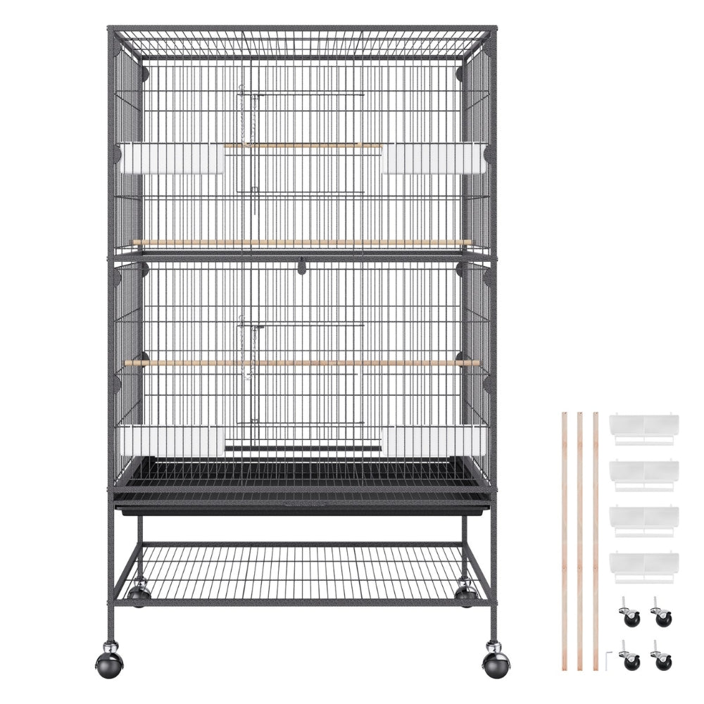 Premium Standing Bird Cage with Rolling Stand Durable Carbon Steel Design - The Grand Bazaar of Australia