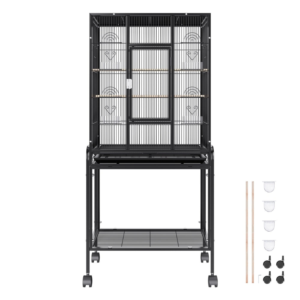 Premium Standing Bird Cage with Rolling Stand Durable Carbon Steel Design - The Grand Bazaar of Australia