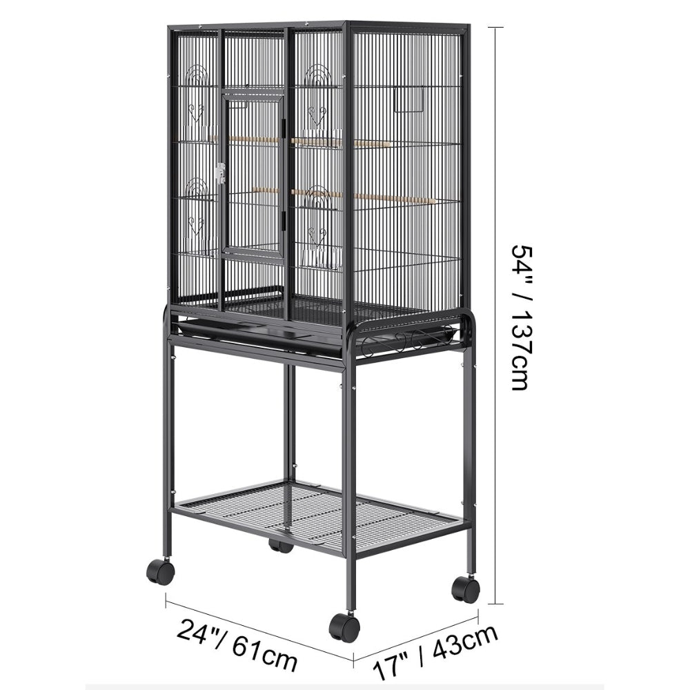 Premium Standing Bird Cage with Rolling Stand Durable Carbon Steel Design - The Grand Bazaar of Australia
