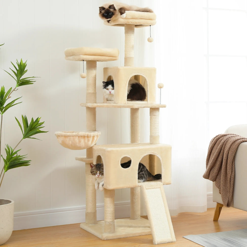 Cat Tree House Plush Condo Scratching Posts for Cat Kitten Climbing Tree Toy Activity - The Grand Bazaar of Australia