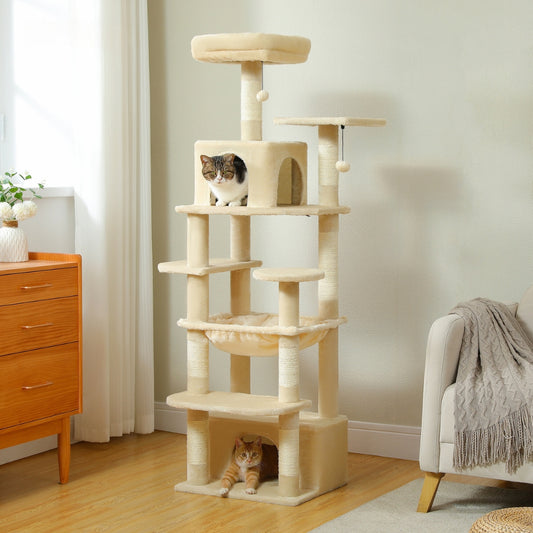 Luxury Cat Tree with Condo Hammock Tall Cat Tower for Indoor Cat Scratcher - The Grand Bazaar of Australia