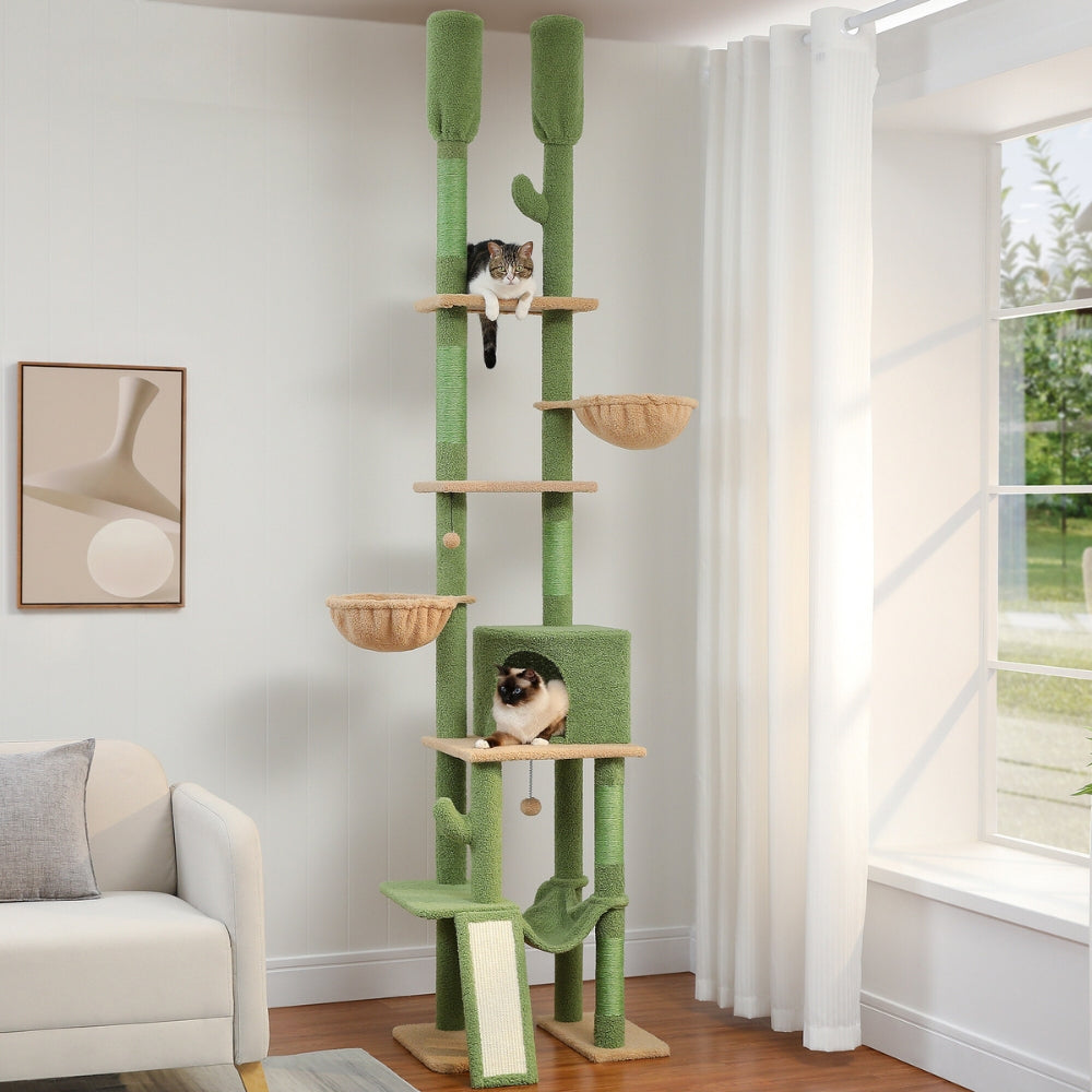 Cactus Cat Tree Floor to Ceiling Cat Tower with Adjustable Heigh - The Grand Bazaar of Australia