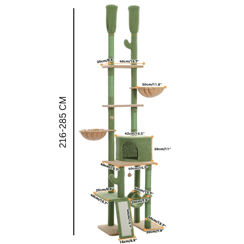 Cactus Cat Tree Floor to Ceiling Cat Tower with Adjustable Heigh - The Grand Bazaar of Australia