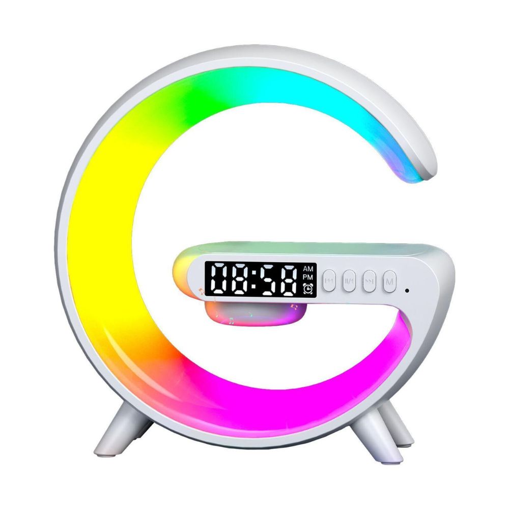 Smart G Lamp Night Light Bluetooth Speaker Wireless Charger LED RGB Alarm Clock - The Grand Bazaar of Australia