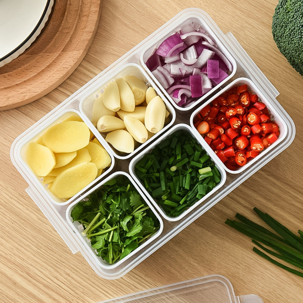 Refrigerator Storage Box 4 and 6 Grids Food Vegetable Fruit - The Grand Bazaar of Australia