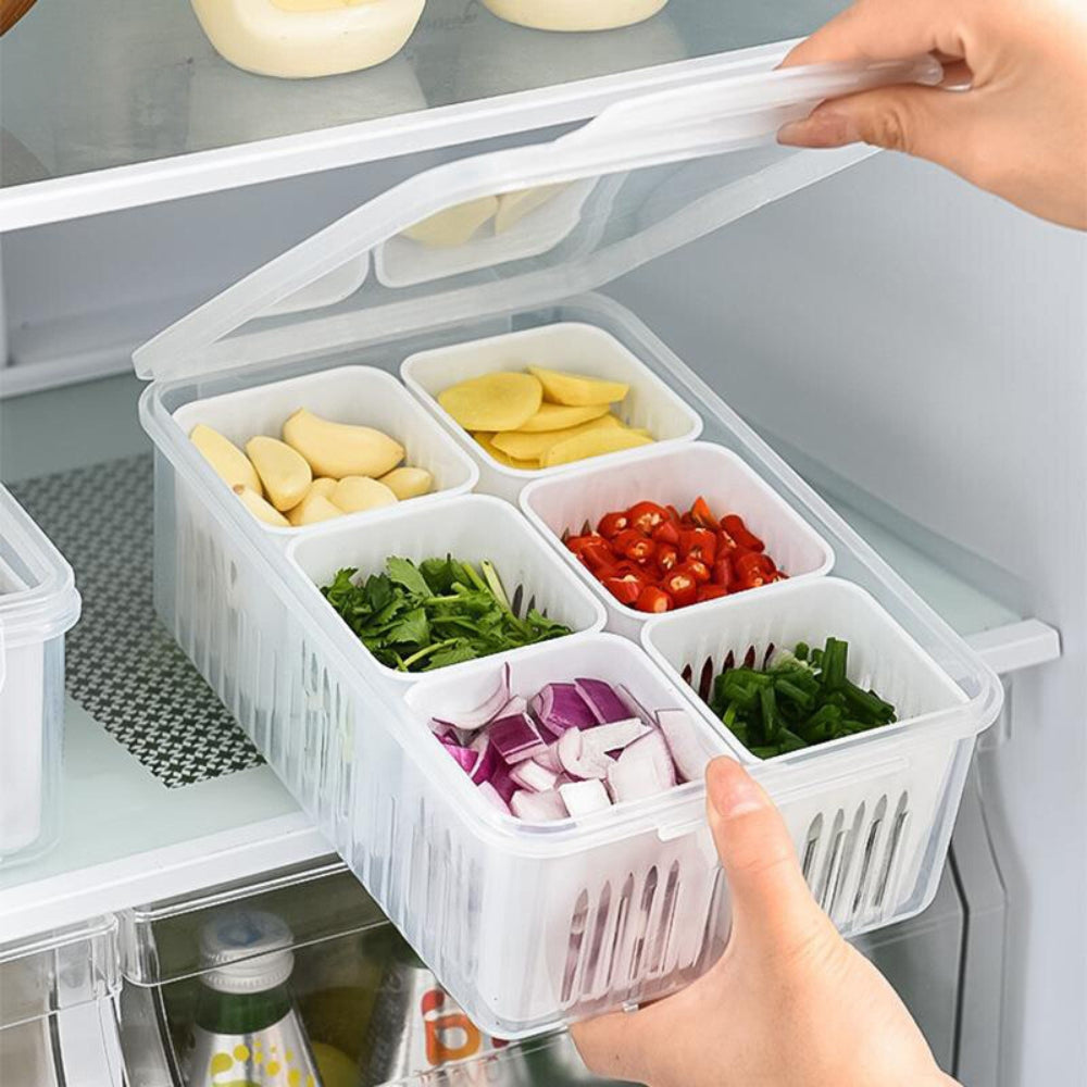 Refrigerator Storage Box 4 and 6 Grids Food Vegetable Fruit - The Grand Bazaar of Australia
