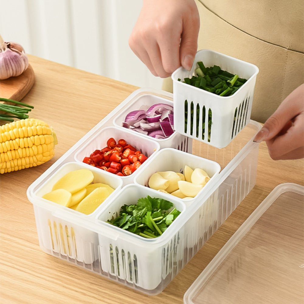 Refrigerator Storage Box 4 and 6 Grids Food Vegetable Fruit - The Grand Bazaar of Australia