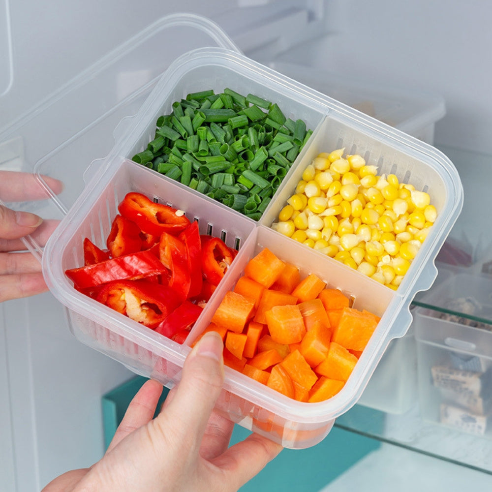 Refrigerator Storage Box 4 and 6 Grids Food Vegetable Fruit - The Grand Bazaar of Australia