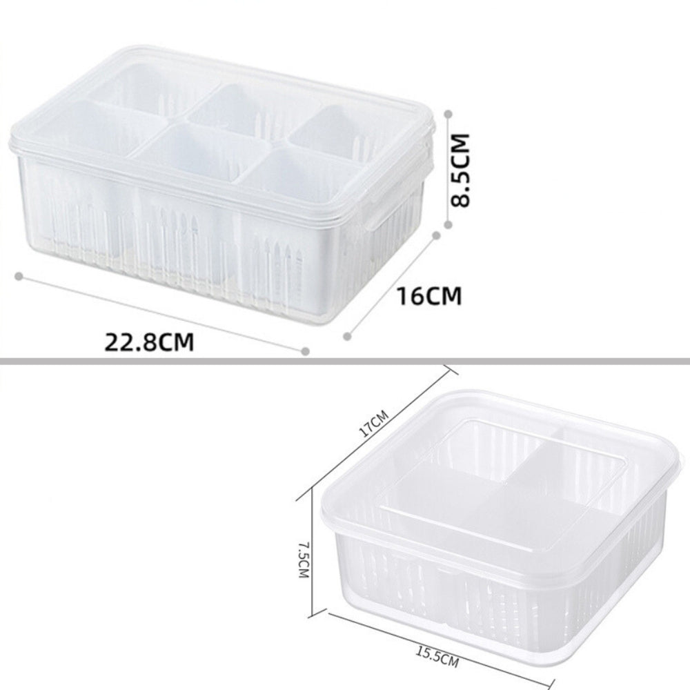 Refrigerator Storage Box 4 and 6 Grids Food Vegetable Fruit - The Grand Bazaar of Australia