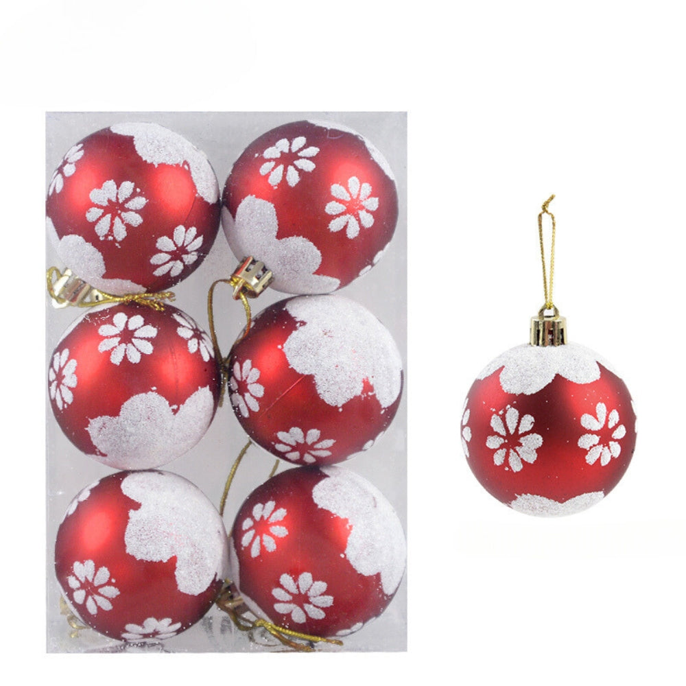 6pcs Transparent Snow Christmas Balls Pendants for Christmas Tree Decoration - The Grand Bazaar of Australia