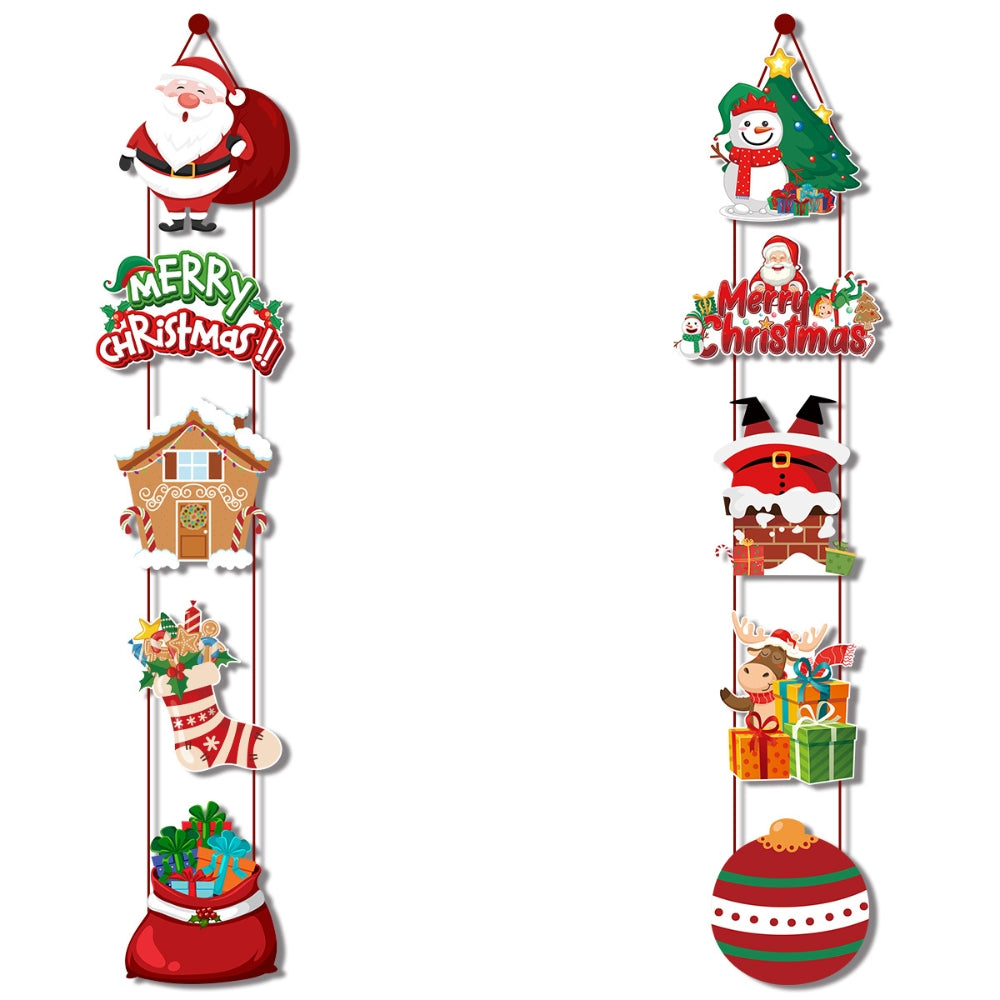 Christmas Porch Door Hanging Banner Christmas Paper Door Decorative Flags - The Grand Bazaar of Australia