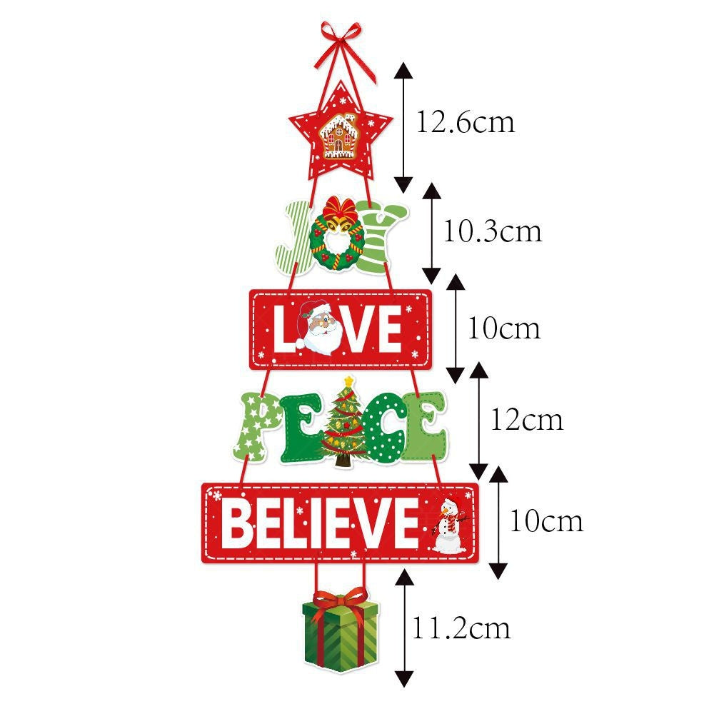 Christmas Porch Door Hanging Banner Christmas Paper Door Decorative Flags - The Grand Bazaar of Australia