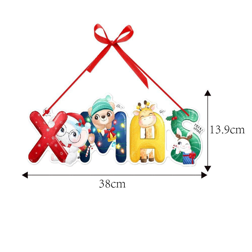 Christmas Porch Door Hanging Banner Christmas Paper Door Decorative Flags - The Grand Bazaar of Australia