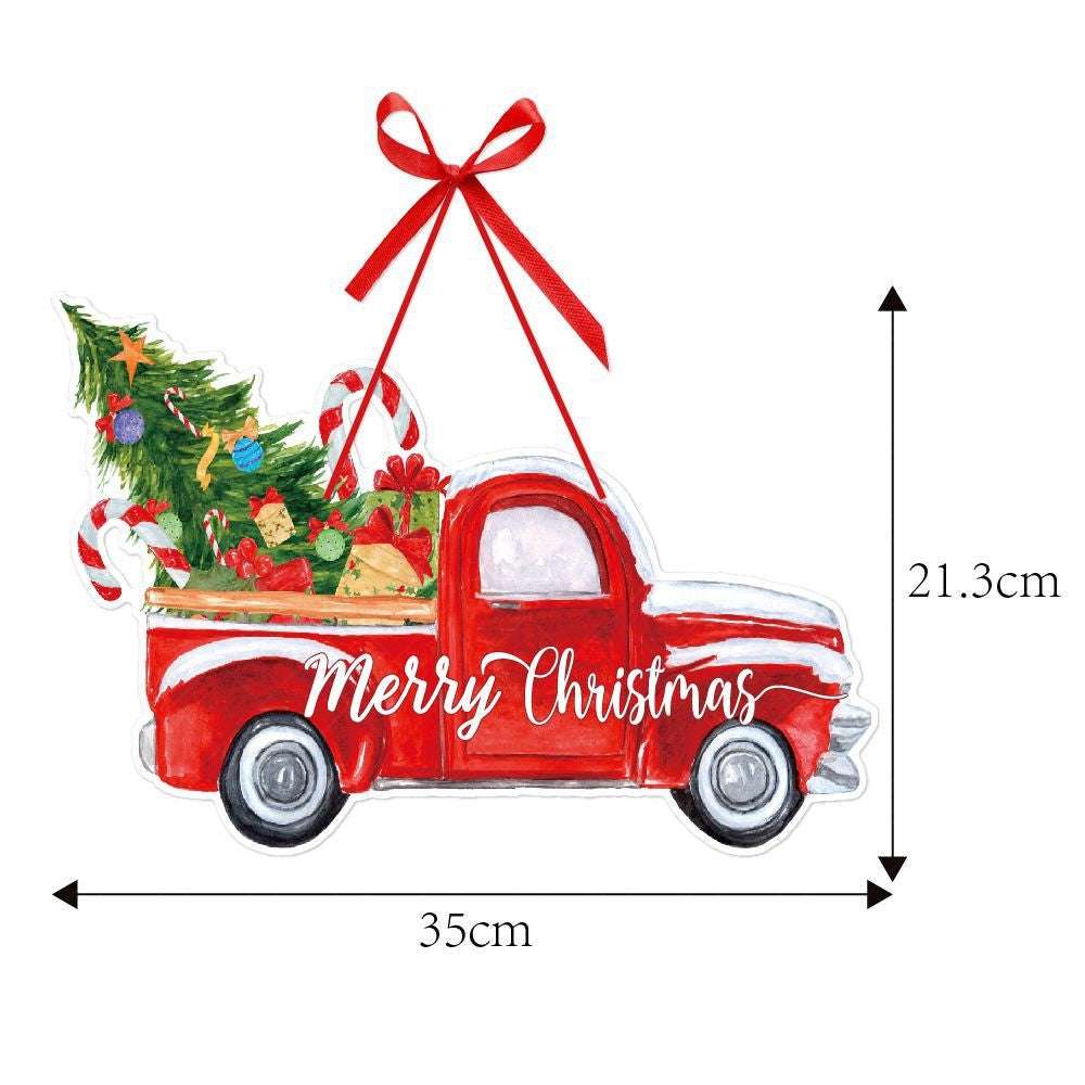 Christmas Porch Door Hanging Banner Christmas Paper Door Decorative Flags - The Grand Bazaar of Australia