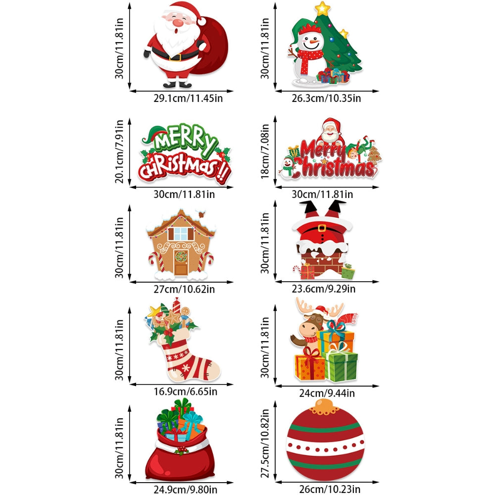 Christmas Porch Door Hanging Banner Christmas Paper Door Decorative Flags - The Grand Bazaar of Australia