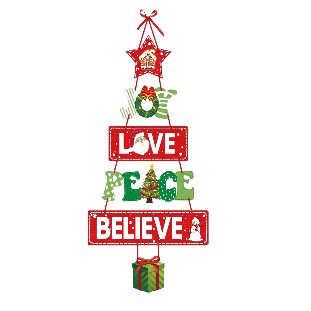 Christmas Porch Door Hanging Banner Christmas Paper Door Decorative Flags - The Grand Bazaar of Australia