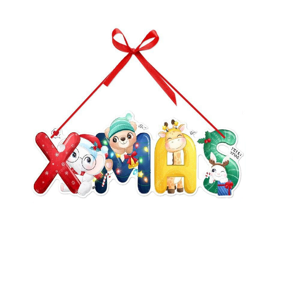 Christmas Porch Door Hanging Banner Christmas Paper Door Decorative Flags - The Grand Bazaar of Australia