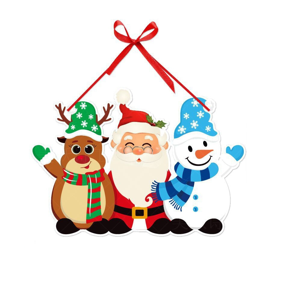 Christmas Porch Door Hanging Banner Christmas Paper Door Decorative Flags - The Grand Bazaar of Australia