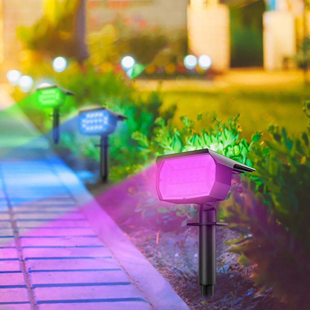 20LED Colorful Solar Landscape Spotlights Wireless Waterproof - The Grand Bazaar of Australia