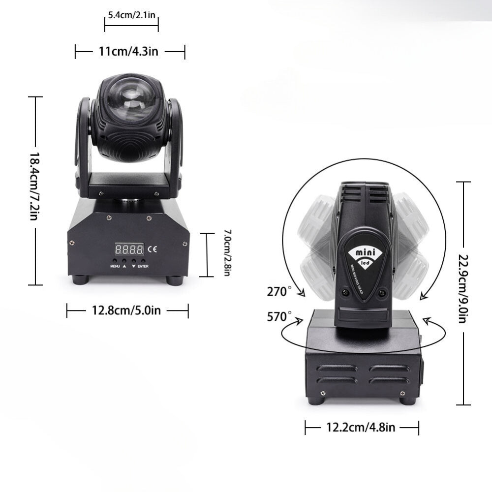 15W Mini LED Moving Head Light DMX512 RGBW Light Beads 4 In 1 Beam Stage Light - The Grand Bazaar of Australia