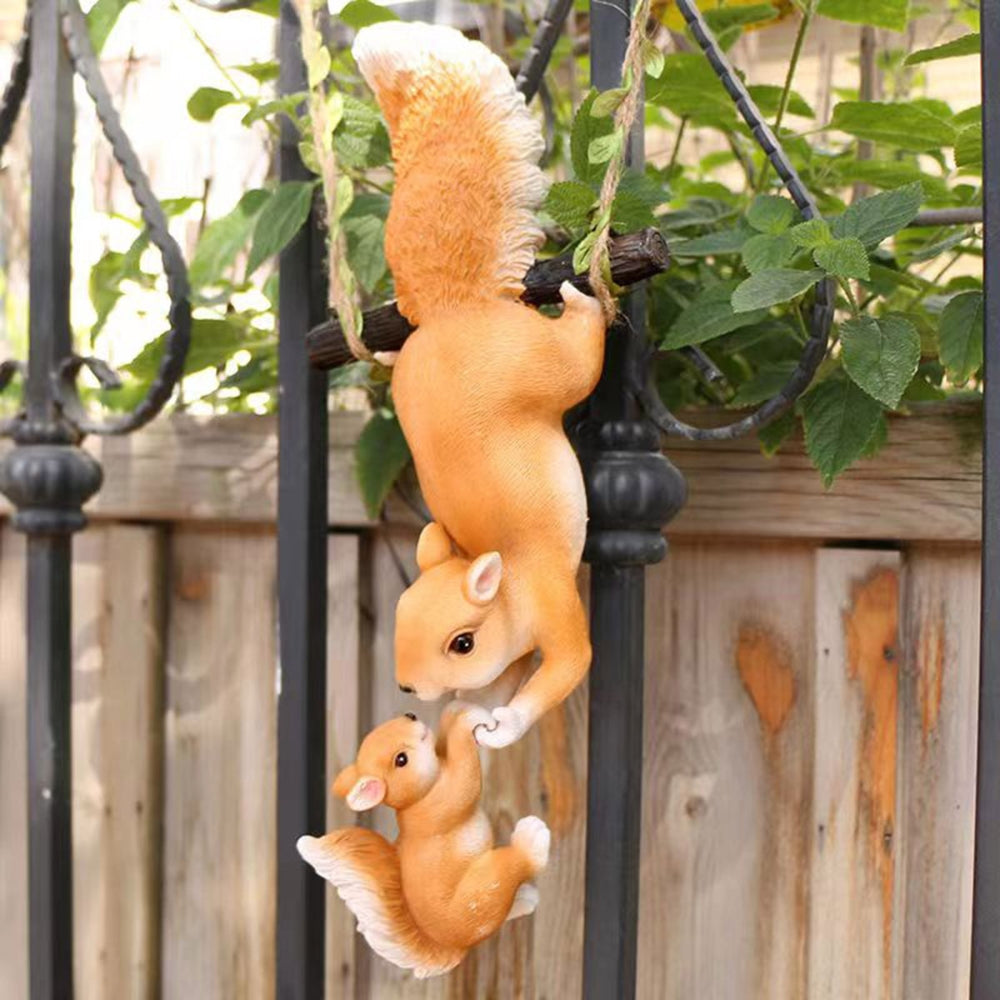 Creative Climbing Rope Squirrel Figurine Perfect for Garden and Outdoor Decoration - The Grand Bazaar of Australia