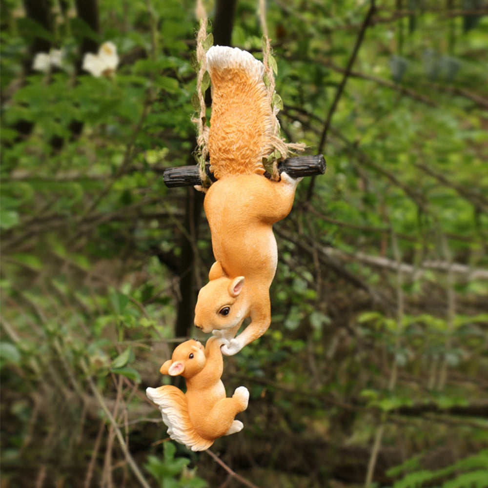 Creative Climbing Rope Squirrel Figurine Perfect for Garden and Outdoor Decoration - The Grand Bazaar of Australia