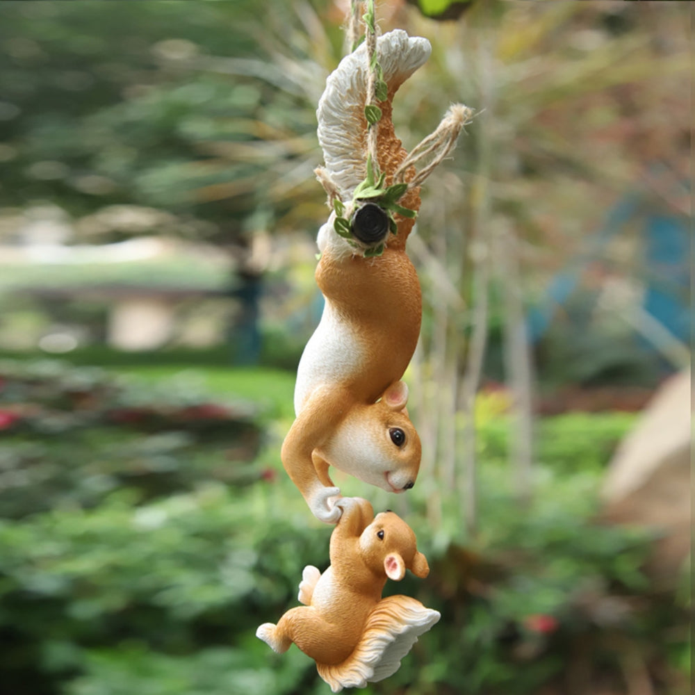 Creative Climbing Rope Squirrel Figurine Perfect for Garden and Outdoor Decoration - The Grand Bazaar of Australia