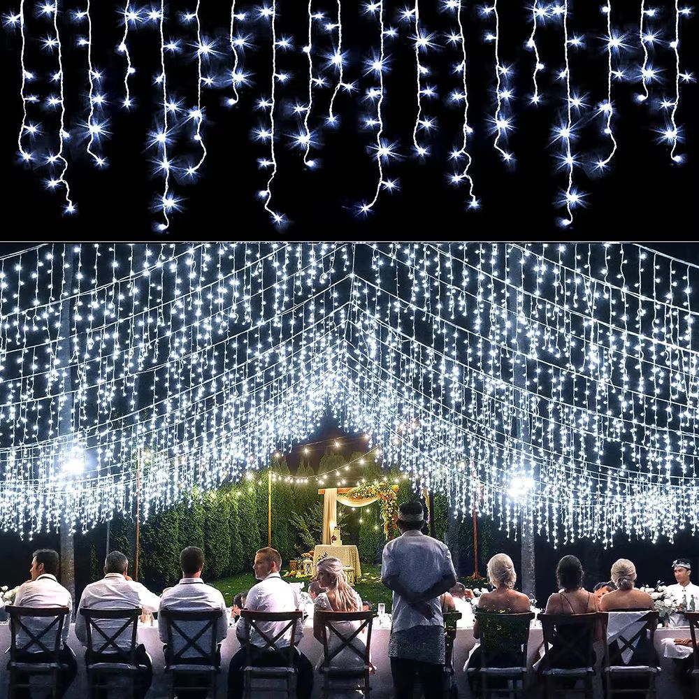 5M 7.5M Solar Curtain String Lights for Festive Outdoor Decor - The Grand Bazaar of Australia