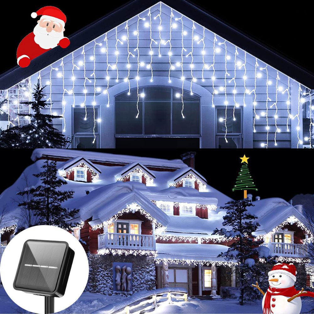 5M 7.5M Solar Curtain String Lights for Festive Outdoor Decor - The Grand Bazaar of Australia