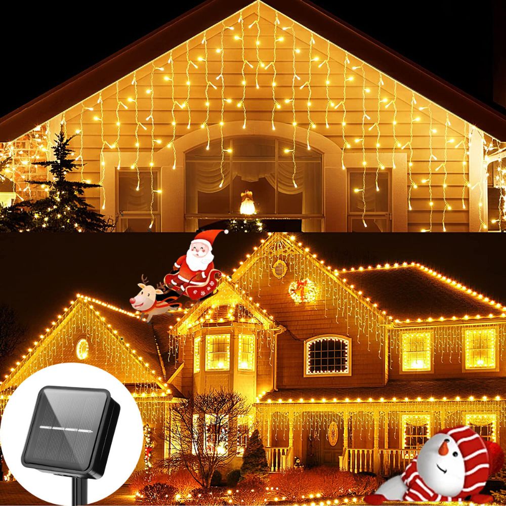 5M 7.5M Solar Curtain String Lights for Festive Outdoor Decor - The Grand Bazaar of Australia