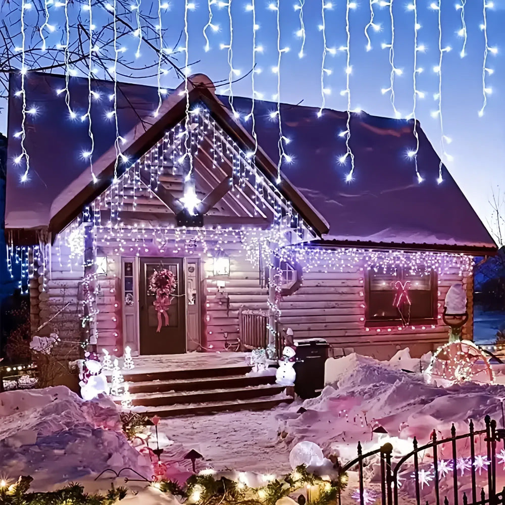 5M 7.5M Solar Curtain String Lights for Festive Outdoor Decor - The Grand Bazaar of Australia