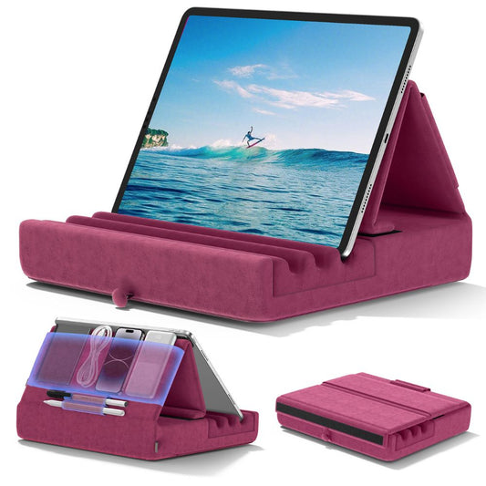 Tablet Pillow Stand Foldable Holder for iPad Pro with Soft Pad, Pocket and Stylus Mount - The Grand Bazaar of Australia