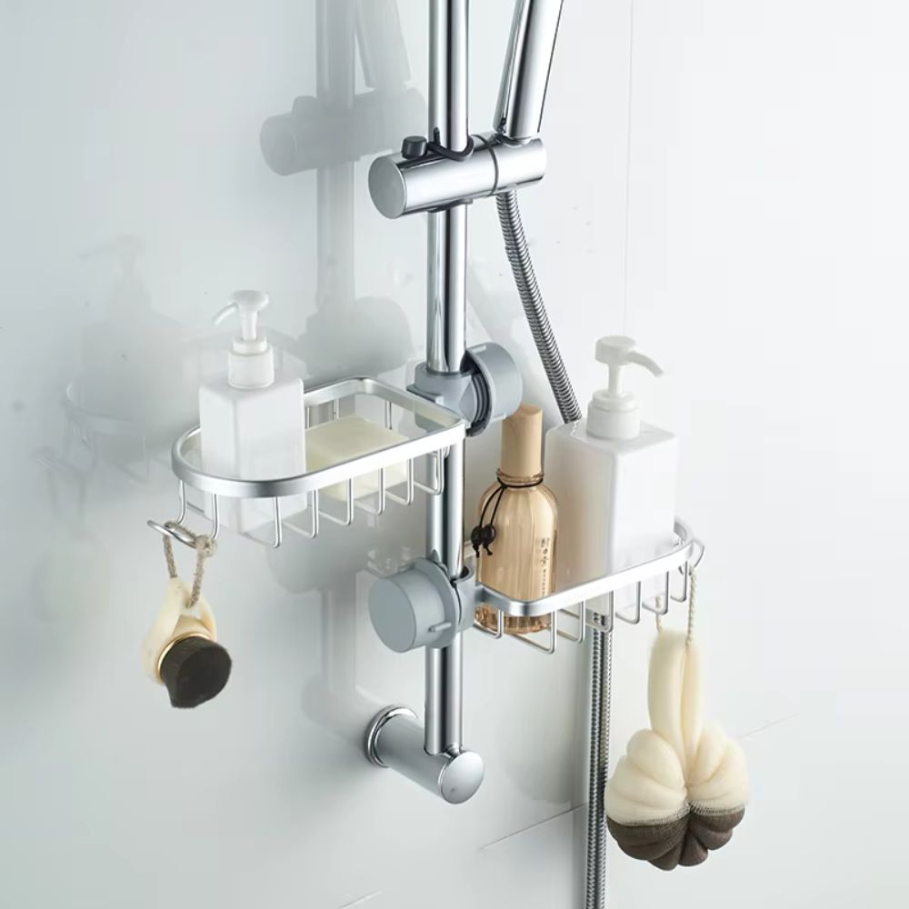 Adjustable Aluminum Shower Rack for Organized Bathroom Storage - The Grand Bazaar of Australia