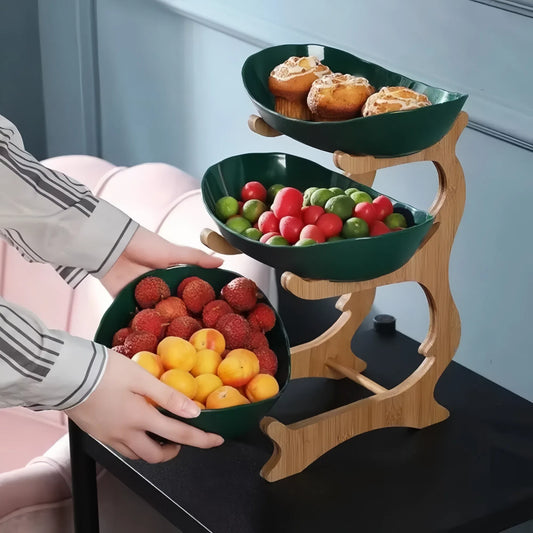 Modern Fruit Basket 2/3 Layer Plastic Snack Dish for Home Living Room - The Grand Bazaar of Australia