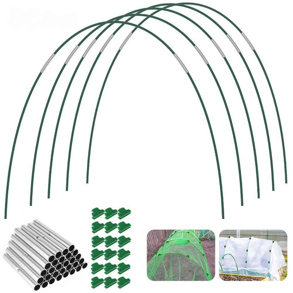 15/36Pcs Greenhouse Hoops Kit with Clips Durable Fiberglass Frame - The Grand Bazaar of Australia