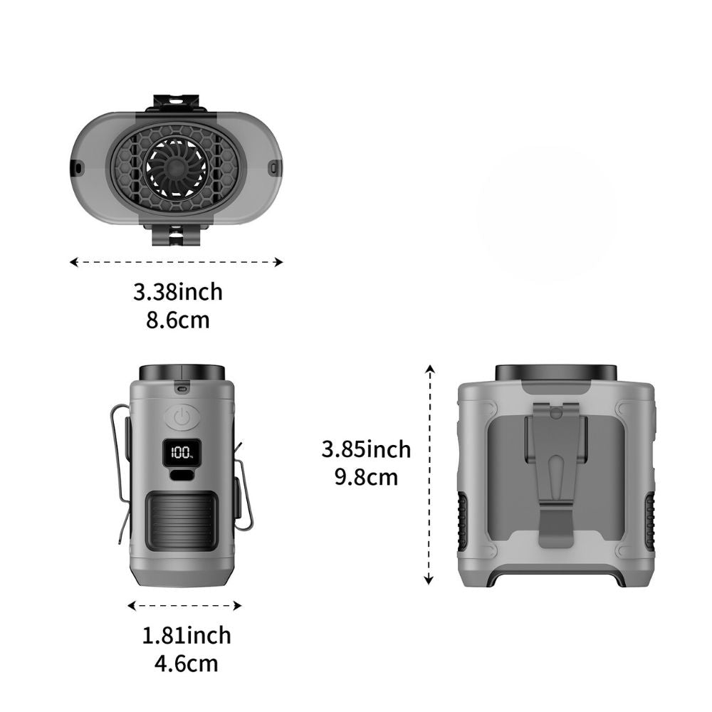 10,000mAh Outdoor Waist Fan and Power Bank Convenient Portable Neck Fan - The Grand Bazaar of Australia