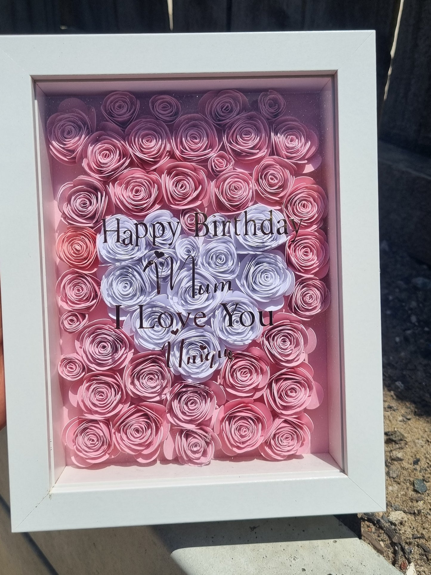 Celebrate Love with a Custom Handmade Flower Shadow Box (30x30cm)